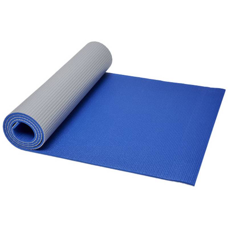 Podložka na jógu Babaji, PVC Plastic, šedá / modrá Podložka na jógu Babaji, PVC Plastic, šedá / modrá